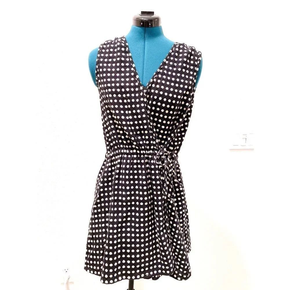 Ace & Jig Polka dot Linen cotton mini wrap dress
